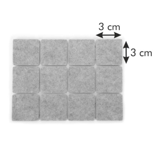 Samolepiace podložky pod nábytok 30x30mm, 24 ks.