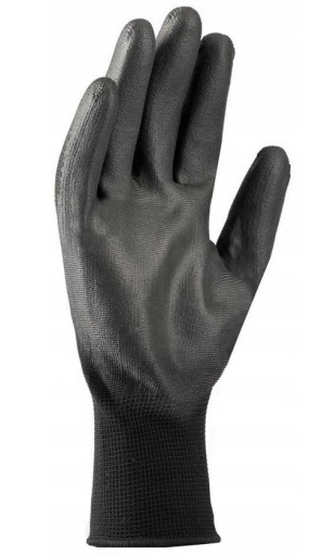 Potiahnuté ručné dielenské pracovné rukavice Pu-black 9 - L - 1 pár
