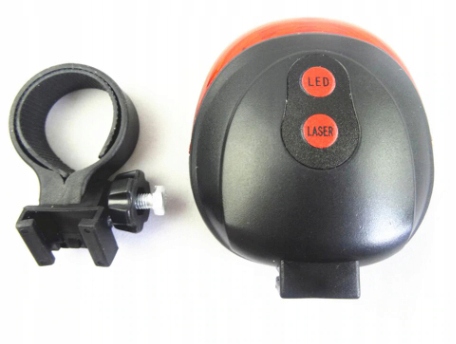 ZADNÁ BICYKLOSVETLO 5 LED - 7 REŽIMOV + LASER