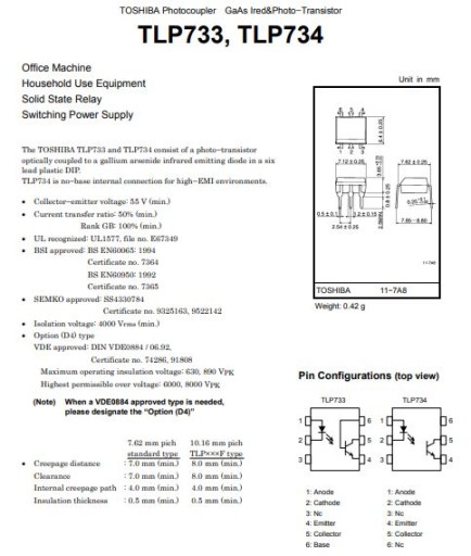 Optočlen Toshiba TLP733