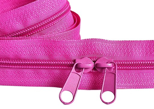 Špirálový zips 5 mm zips ružový FUCHSIA 5 metrov + 10 zipsov