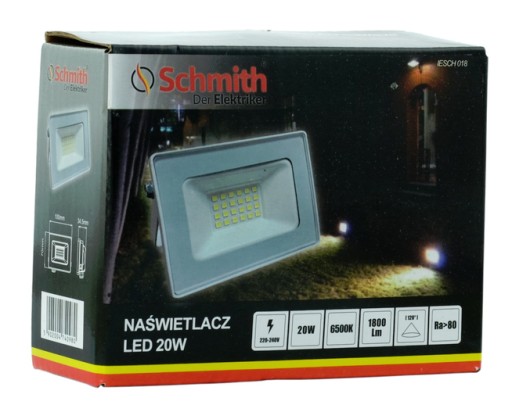 LED reflektor 20W studený 6500K 1800lm biely IP65 SCHMITH