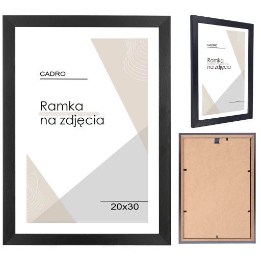 Rám na fotku 20x30 rámov, čierny MDF rám na fotku CADRO