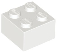 Lego 3003 Brick Beam Brick 2x2 biela 300301 - 1 kus