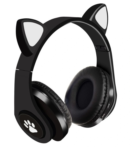 SLÚCHADLÁ PRE DETI BLUETOOTH LED RGB MAČACIE UŠI