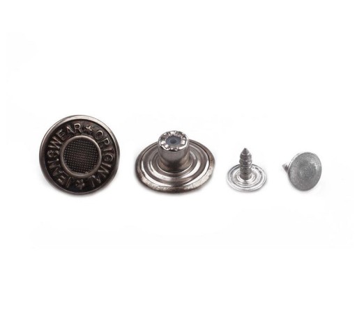 Gombík na nohaviciach BLACKNICKEL VZOR 10 ks 431