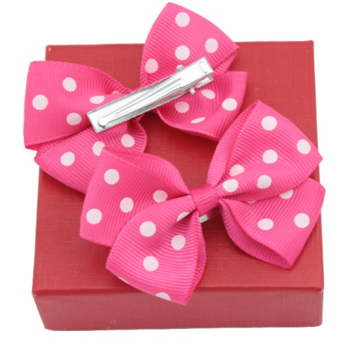 sponky do vlasov, mašličky, 7 cm, 2 KUSY, FUCHSIA