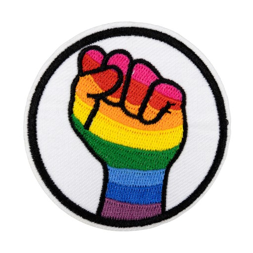 IRON-ON Thermo Patch Hand love rainbow Love