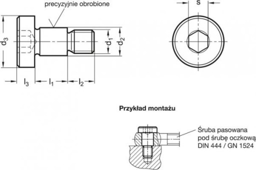 SKRUTKA NÁPADNÉHO OČKA M8X10 FI8 OCEL