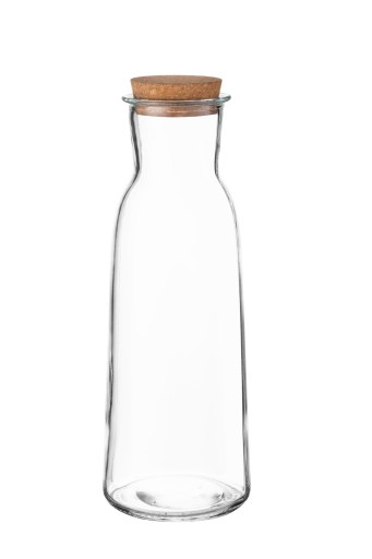 Karafa s korkom, kanvička, sklo, 1L, hladká