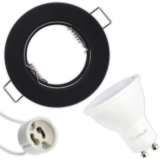 Sada svietidiel HALOGÉN čierna + LED GU10 10W