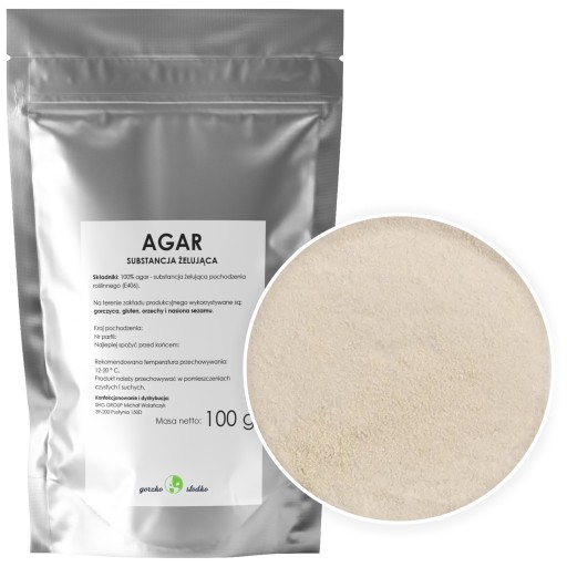 AGAR želírovacia látka, rastlinná želatína, 0,1 kg