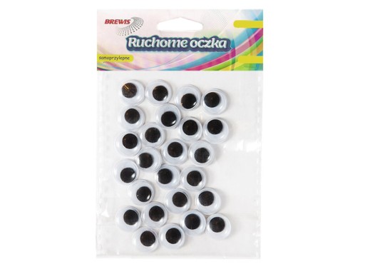 POHYBLIVÉ OČI pre Crafts, SAMOLEPIACE 12mm Brewis NA VYTVÁRANIE POSTAVOV