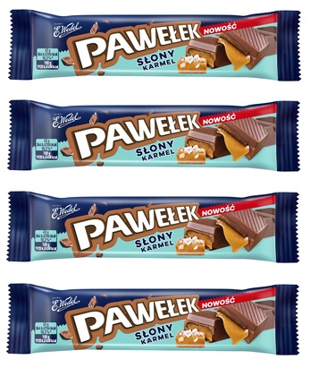 4x 45g WEDEL Pawełek Slaná karamelová tyčinka