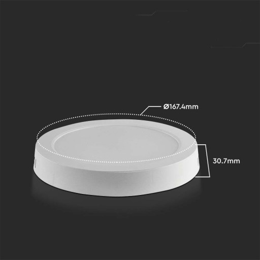 Panel V-TAC LED Prémiové stropné svietidlo na povrch 12W okrúhle fi170 4000K 1200lm