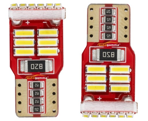 Parkovacie žiarovky W5W T10 18 x LED Parkovacie svetlá Biele 2 ks.