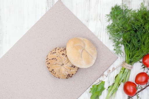 Veľká doska na krájanie 33x24 cm flexibilná plastová béžová kuchynská podložka