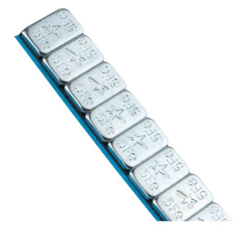Závažia nalepené na kolesá pneumatík Fivestars Round, pozinkované, 5g, 20 pásov