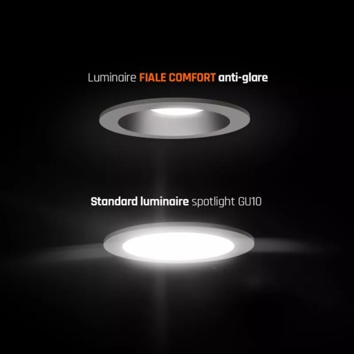 FIALE COMFORT ANTI - LESHARE GU10 SIEŤKA GU10 250V IP20 FI85x50mm ČIERNY kruh