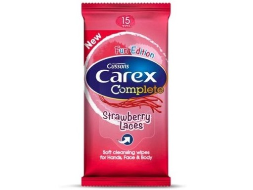 Carex Strawberry osviežujúce obrúsky 15 ks.