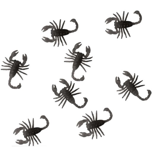 SCORIONS čierna HALLOWEEN dekorácia 6cm 8ks