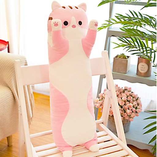 PLYŠOVÝ MASKOT VEĽKÝ DLHÝ VANKÚŠ PRE MAČKU VALČEK 50 cm