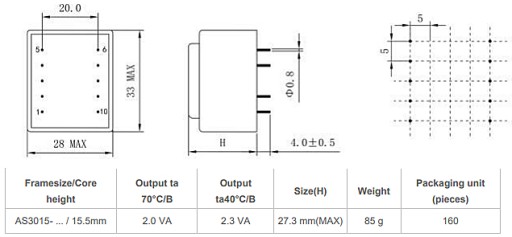 Liaty transformátor ASN 230V / 9V - 2 VA
