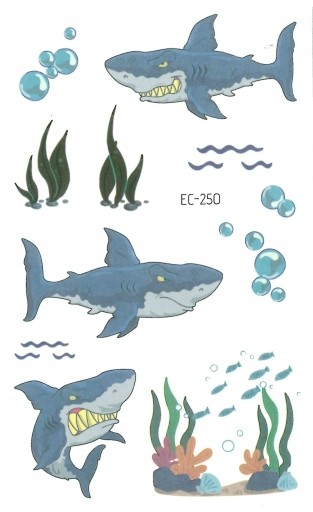 Umývateľné tetovanie pre deti SHARK OCEAN EC250