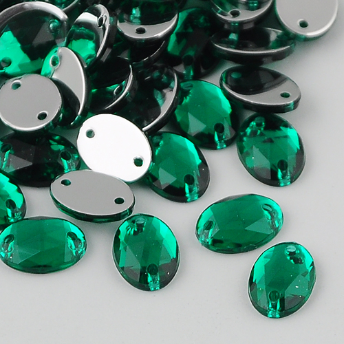 Štrasové kamienky na šitie akrylové oválne 18x13x5mm 10 ks