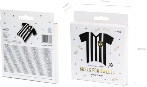 BOXY NA SLADKOSTI PRE HOSTÍ FUTBALOVÉ DRESY 6 KS