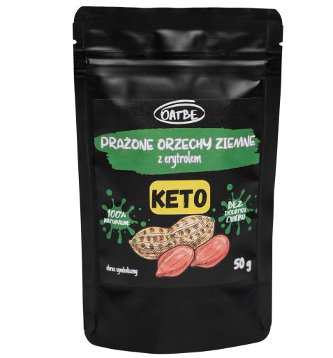 OATBE KETO Pražené arašidy s erytritolom | Bez pridaného cukru |