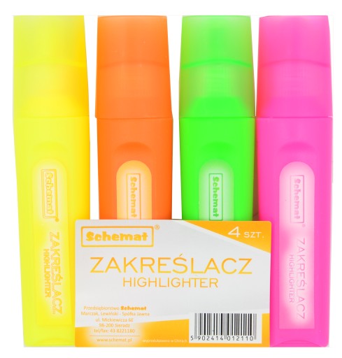 Zvýrazňovače Zvýrazňovače Sada 4 farieb Multicolor Scheme 2110
