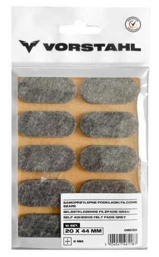 Samolepiace plstené podložky šedé 20x44mm balenie 10 ks - VORSTAHL
