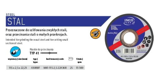 PLOCHÝ DISK T1A 115*3,2*22