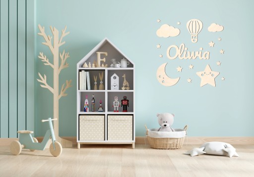 Drevená nástenná dekorácia Cloud pre deti boho dekor