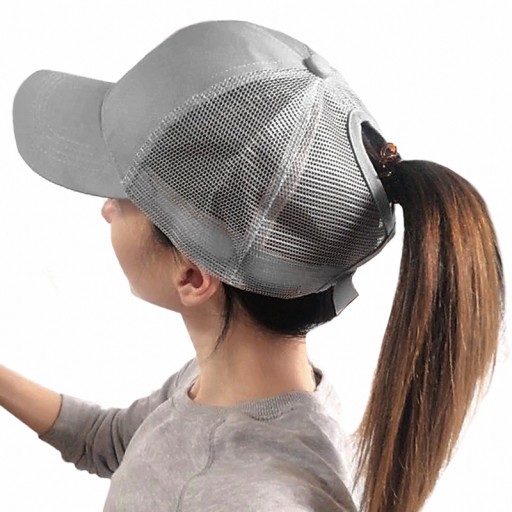 ŠEDÁ BOWLINGOVÁ ČIAPKA s PONY TAIL OTVORENÍM PONYTAIL Sieťovina