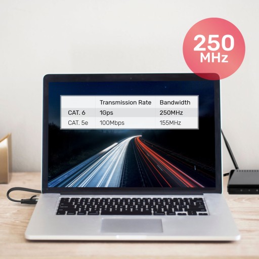 Unitek čierny plochý UTP Ethernet Cat.6 sieťový kábel 2m 1Gbps