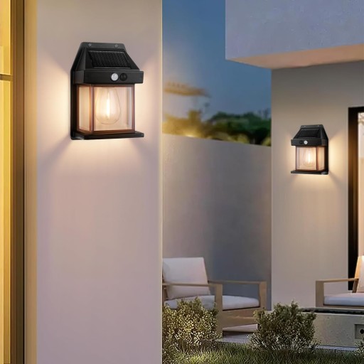 LED SOLÁRNE LAMPY VONKAJŠIE NÁSTENNÉ LAMPY SÚMRAK SNÍMAČ POHYBU