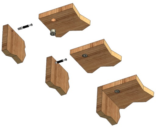 10x Excentrický konektor z plastu fi15 pre priemer 16mm