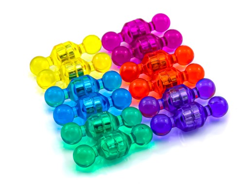 Neodymový magnet na chladničku, tabuľa, špendlík, farebný mix, sada 12 ks.