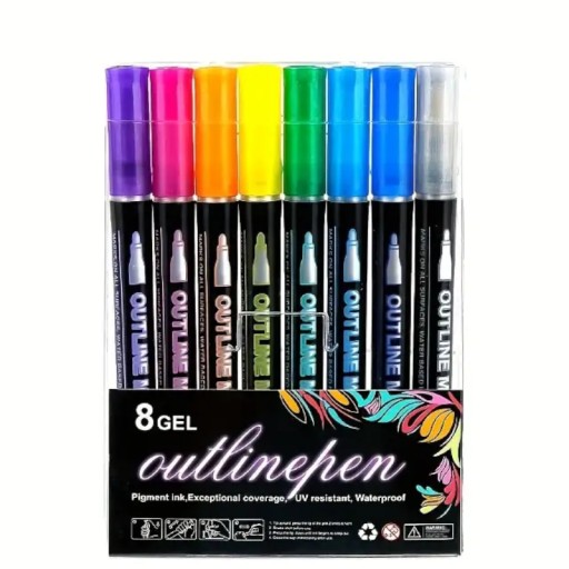 MAGIC MARKERS Glitrové fixy FAREBNÉ METALICKÉ DVOJRADOVÉ 8 ks