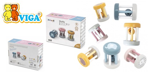 Viga PolarB Drevená hrkálka Bell Ball ZOO