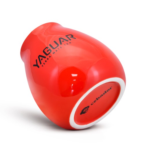 Keramická červená tekvica s logom Yaguar 350 ml