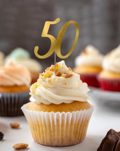 PIKERY narodeninová dekorácia 50 YEARS GOLD, 6 KS