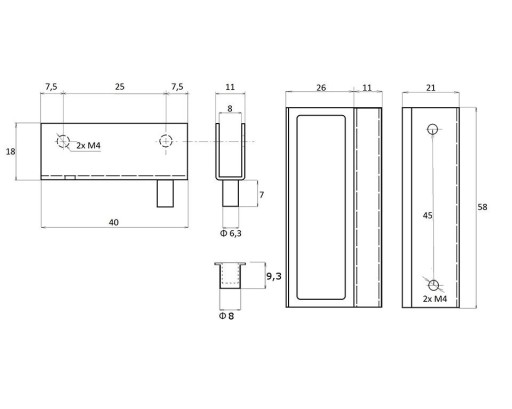 Pánt pre sklenené dvere s niklovou kľučkou