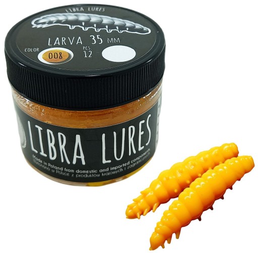 Libra Lures Lure Larva 008 Dark Yellow Bez arómy 3,5cm 1 ks.