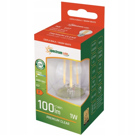 LED GUĽOVÁ ŽIAROVKA E27 1W 230V 100lm COG TEP. WW