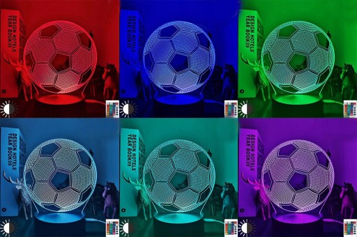 LED FUTBALOVÁ NOČNÁ LAMPA S 3D DIAĽKOVÝM VÝKONOM