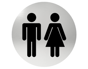 LEPIACE OZNAČENIE NA DVERE WC WC OCEL