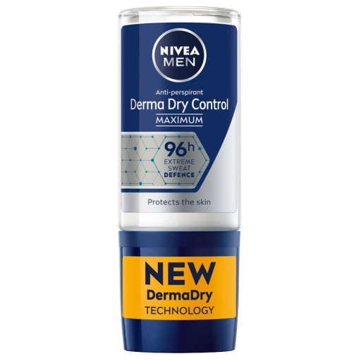 NIVEA MEN DERMA DRY CONTROL Roll-on antiperspirant do podpazušia pre mužov 50ml
